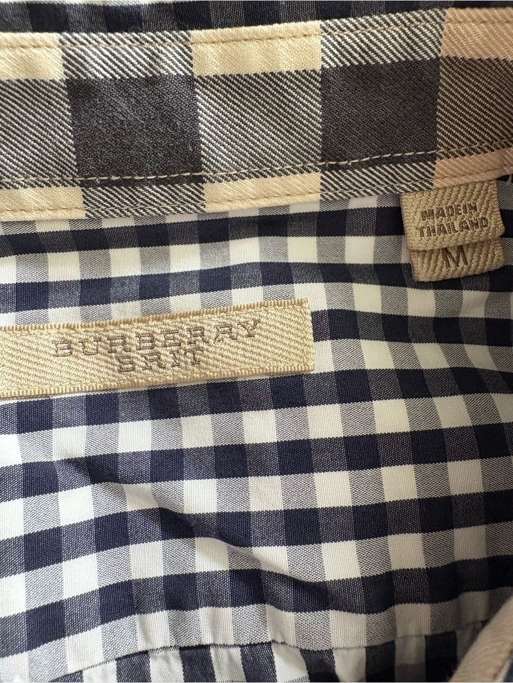 Burberry Brit Navy & White Gingham Check Button-Down Shirt | Size Medium - Picture 6 of 8